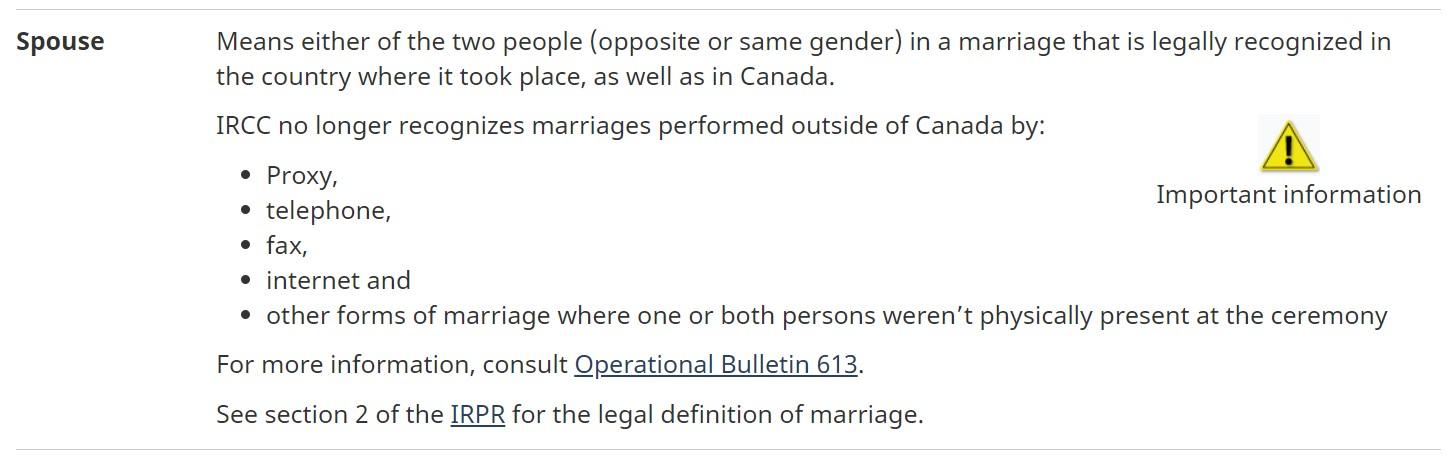 ازدواج غیر حضوری کانادا