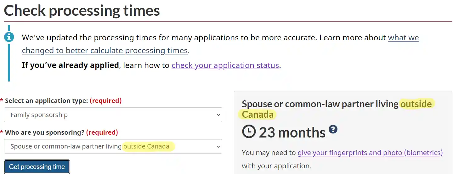 مدت زمان مهاجرت به کانادا از طریق ازدواج