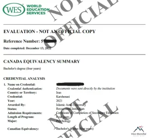 معادل سازی مدرک در wes