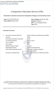 معادل سازی مدرک در CES